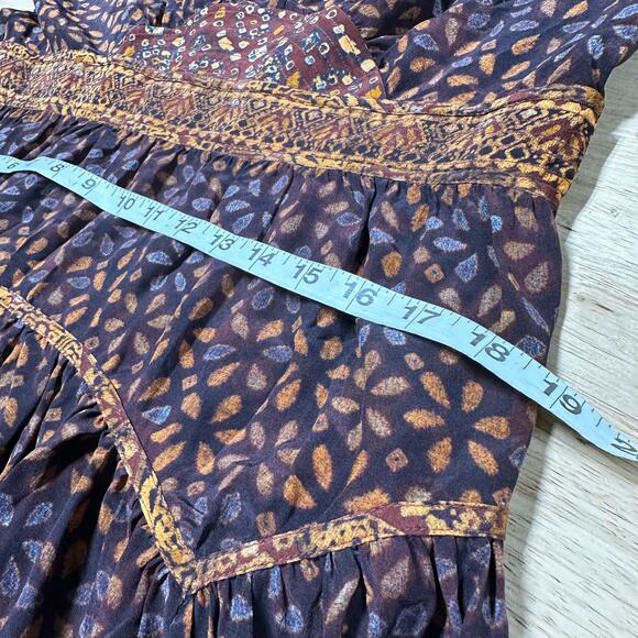 Ulla Johnson NWOT Hayana Mini Dress in Agate Brown Size 14 100% Silk Shibori - Picture 9 of 10